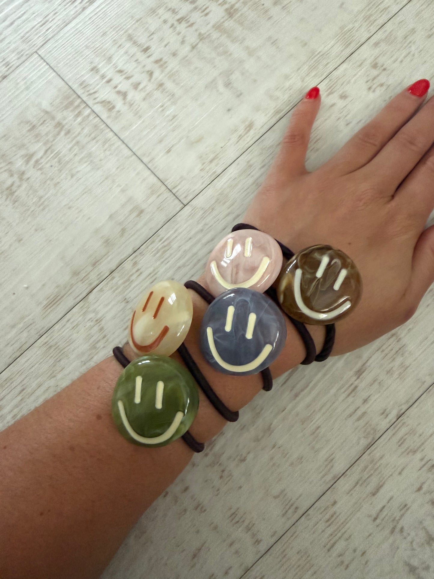 Happy face hair bobbles