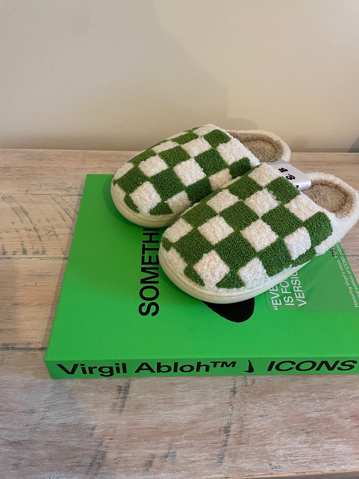 Green Checkered Slippers