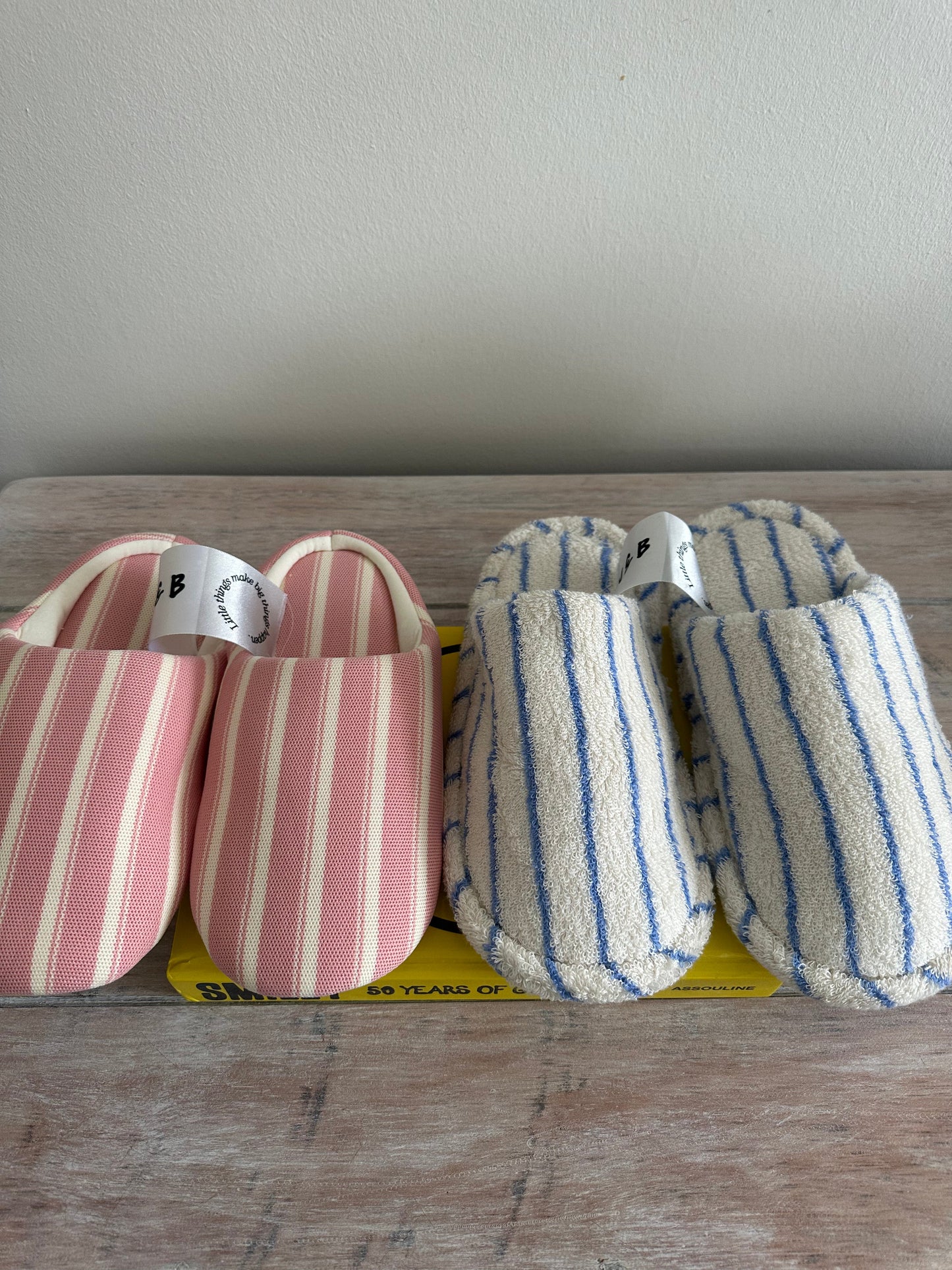 Pink Stripe Slippers