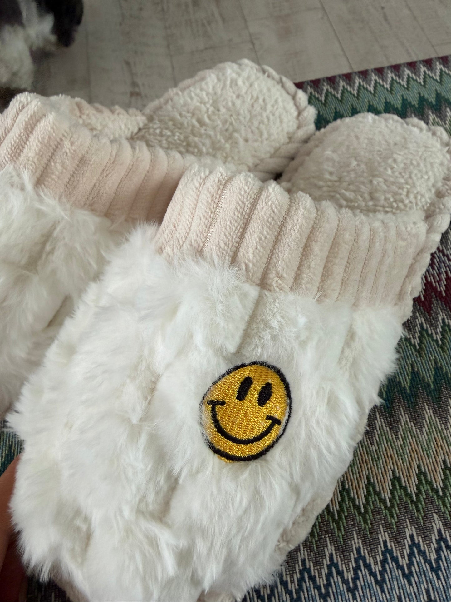 Mini Checkered Smiley Slippers