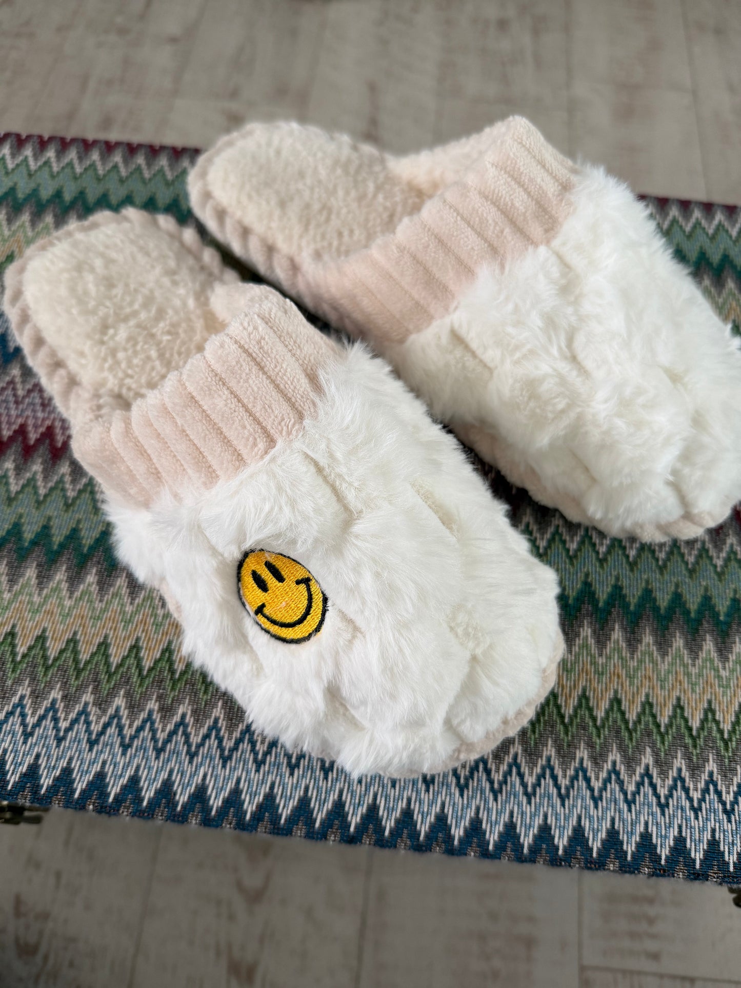 Mini Checkered Smiley Slippers