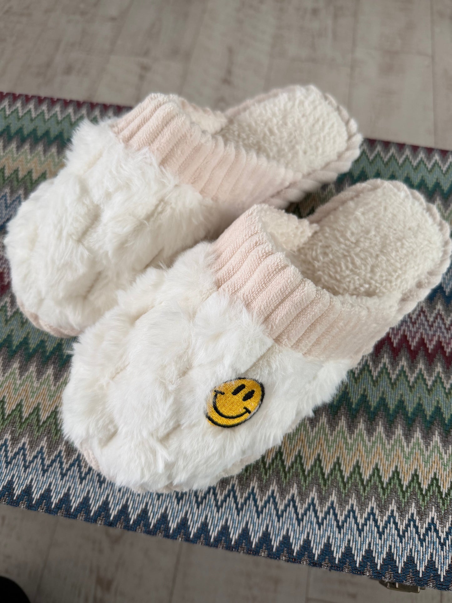 Mini Checkered Smiley Slippers