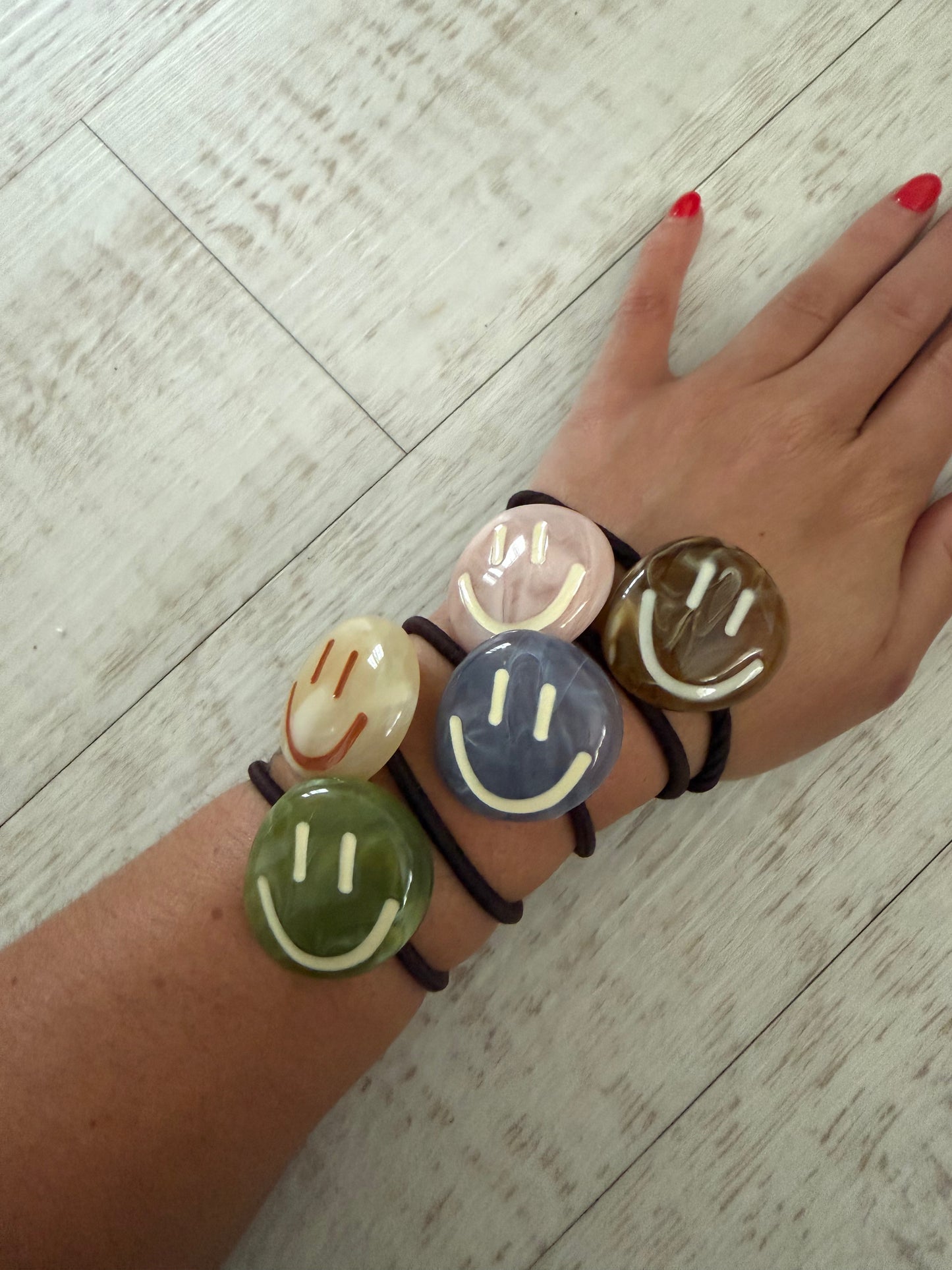 Happy face hair bobbles