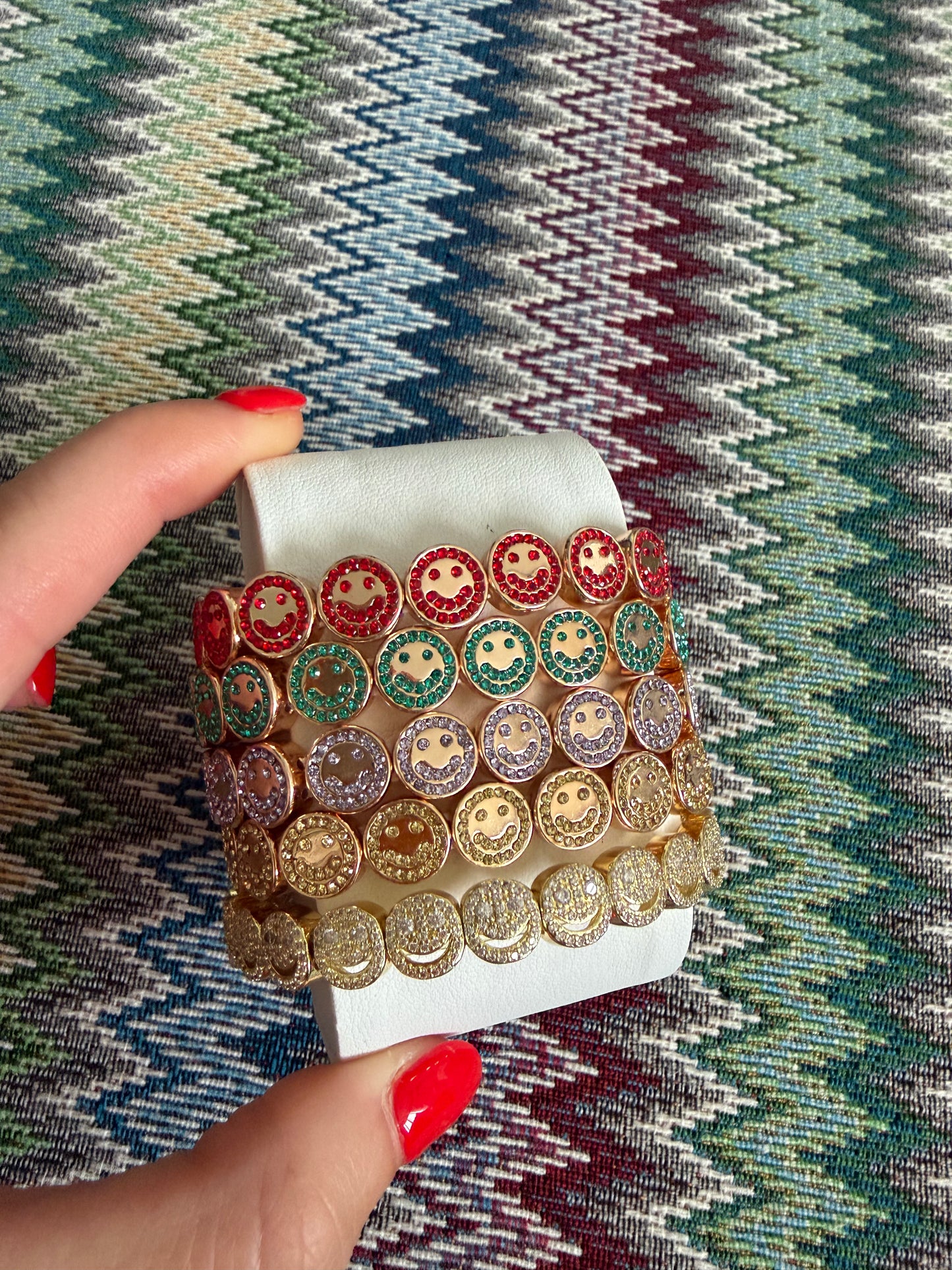 Colourful Crystal Smiley Bangle
