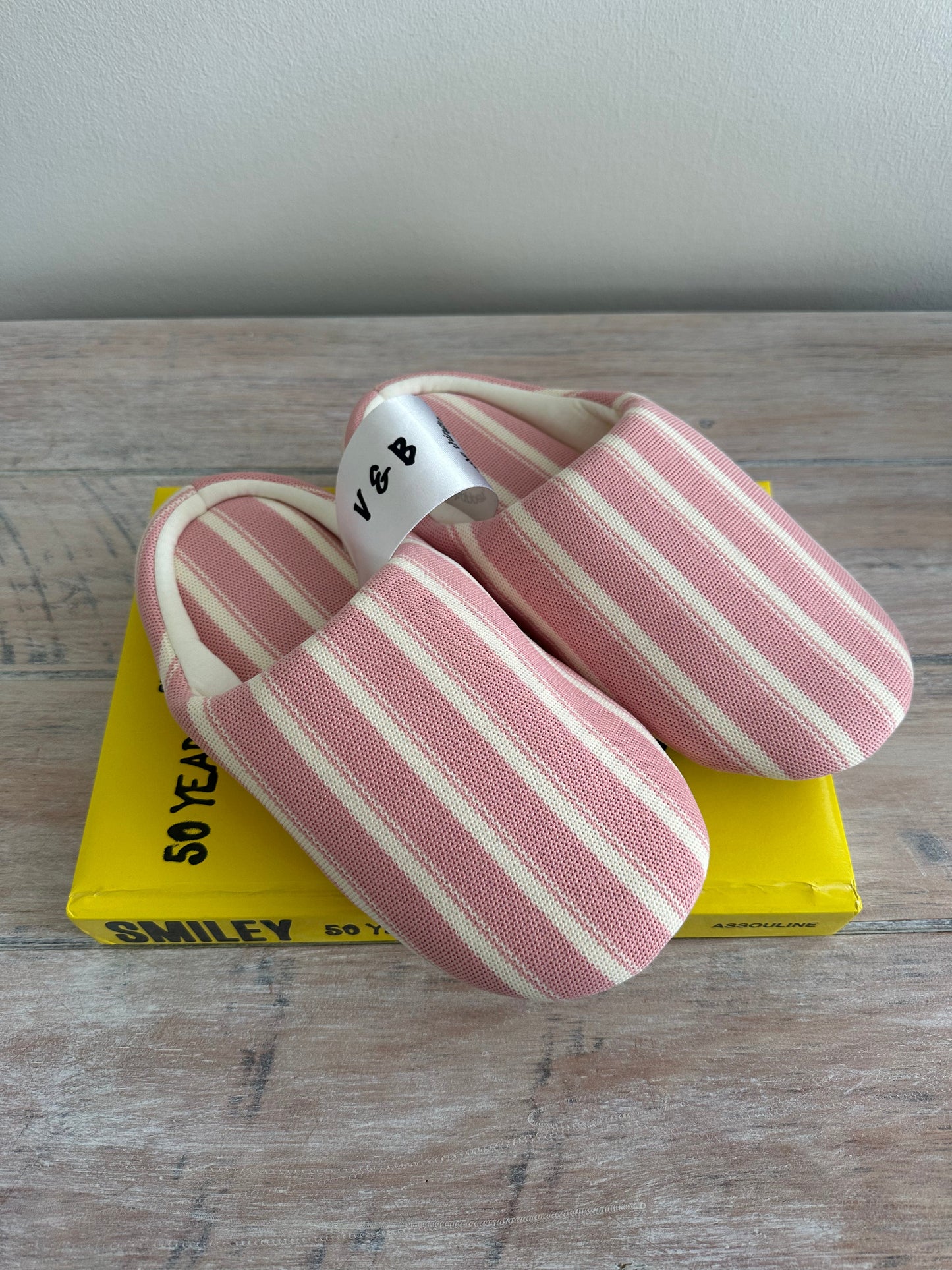 Pink Stripe Slippers