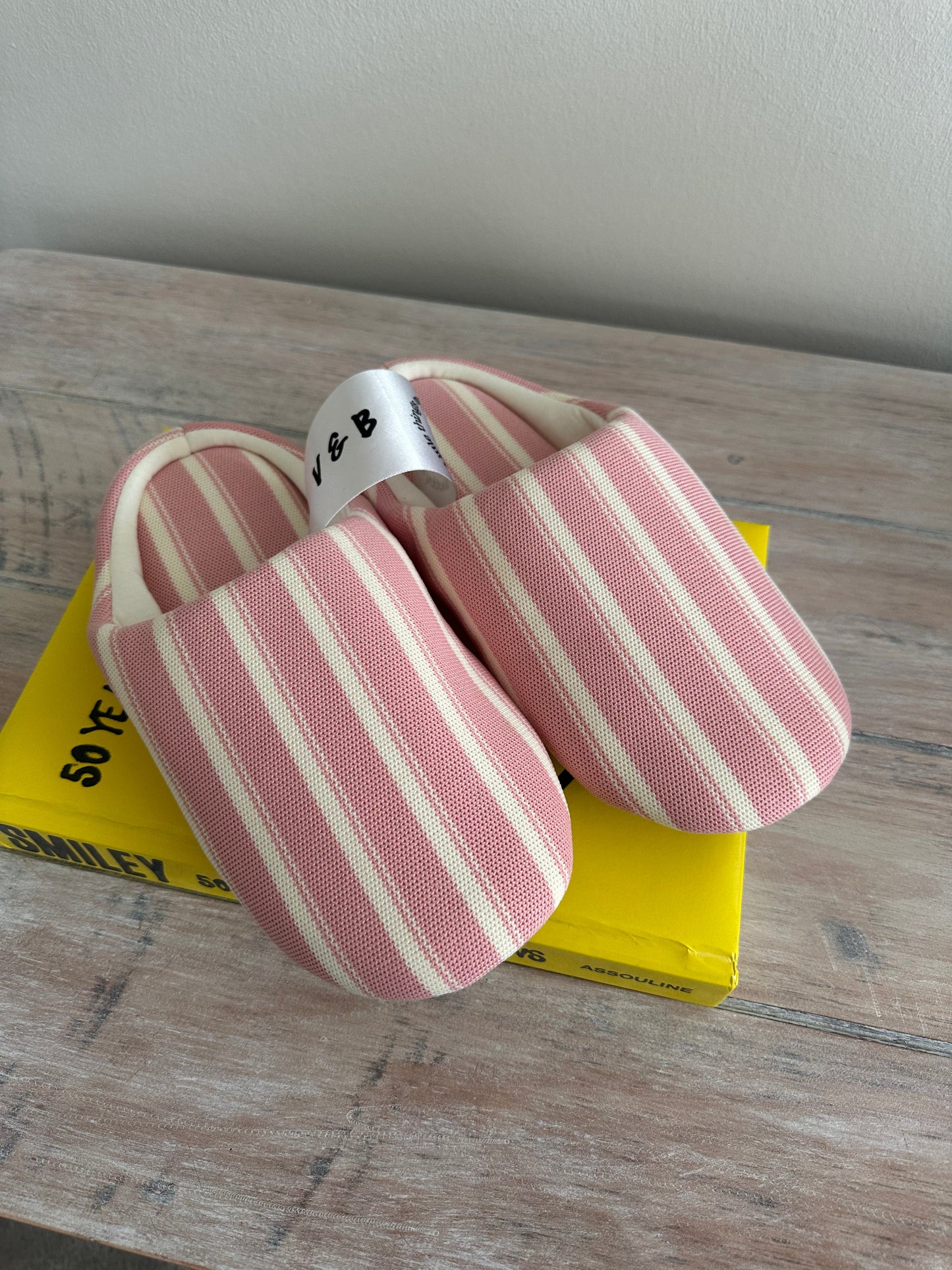 Pink Stripe Slippers