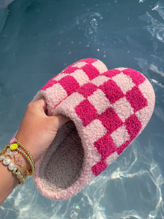 Pink Checkered Slipper