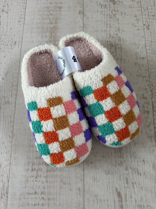 Colourful Checkered Slippers