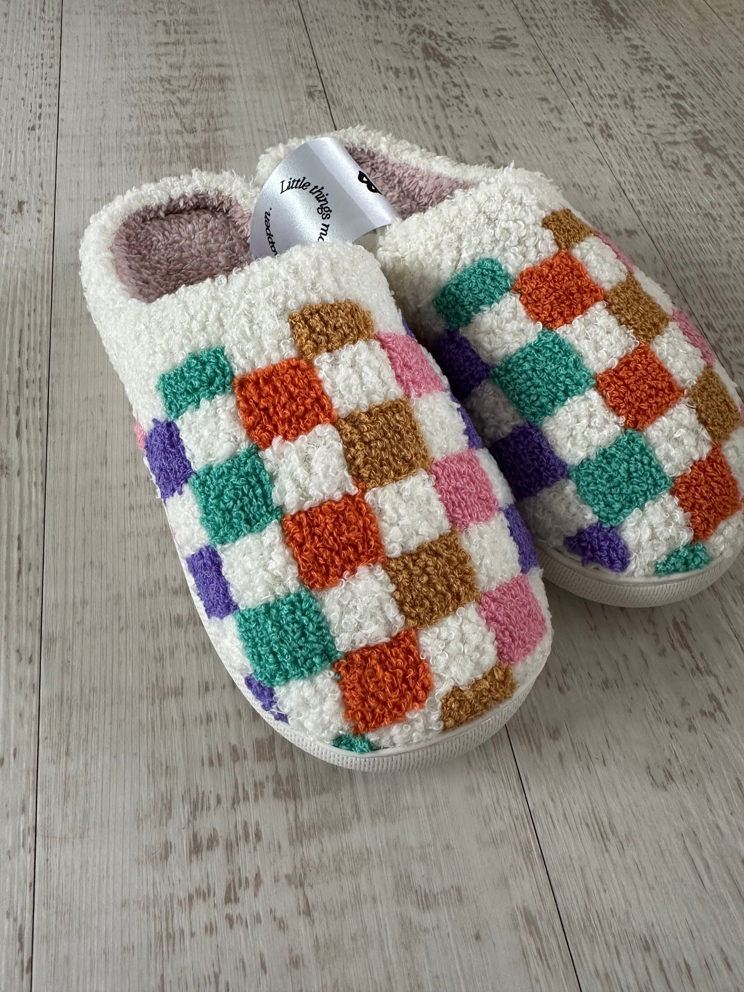 Colourful Checkered Slippers